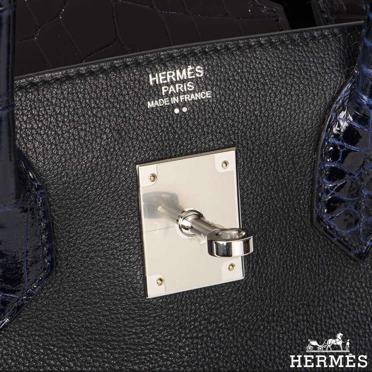 Hermès Birkin 30 Touch Noir Bleu Marine Taurillon Novilo Croco Niloticus  PHW ○ Labellov ○ Buy and Sell Authentic Luxury